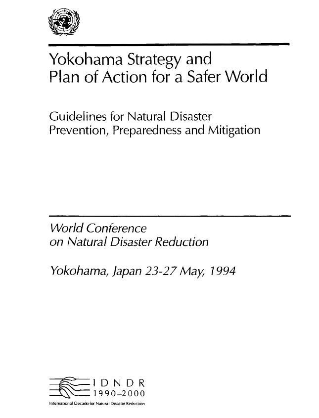 Titelbild der Yokohama-Strategie und Aktionsplan für eine sichere Welt