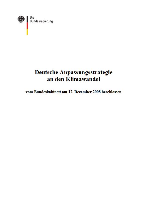 Titelbild der Deutschen Anpassungsstrategie an den Klimawandel 